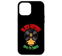 Carcasa para iPhone 12 Pro MAX Black History Month 24/7/365 Disco de Vinilo LP Afro Music DJ