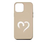 Carcasa para iPhone 12 Pro MAX Blanco Arena Tan Mano Dibujado Corazón Lindo Estética