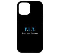 Carcasa para iPhone 12 Pro MAX Blue Color First Love Yourself Gráfico Azul