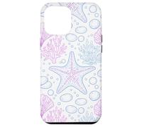 Carcasa para iPhone 12 Pro MAX Blue Pink Starfish Shell Coral Ocean Life and Beach Pattern