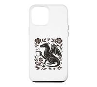 Carcasa para iPhone 12 Pro MAX Boho Dragón Bebiendo Café Arte Popular Bestia Mítica
