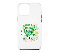 Carcasa para iPhone 12 Pro MAX Brasil-Brasil - Corazón de Gato Lindo Amante de la Bandera de Brasil