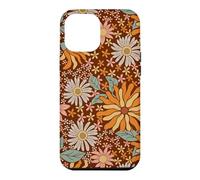 Carcasa para iPhone 12 Pro MAX Brown Flowers Meadow Floral Retro Groovy Aesthetic Women
