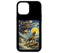 Carcasa para iPhone 12 Pro MAX Bulldog Francés Noche Estrellada Van Gogh Lindo Perro Aullando