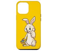 Carcasa para iPhone 12 Pro MAX Bunny Thumbs Up Colorido Huevo Caza Día de Pascua