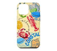 Carcasa para iPhone 12 Pro MAX California Coastal Seafood Collage Retro Beach Food Art