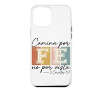 Carcasa para iPhone 12 Pro MAX Camina por Fe Christian Español Fe Escritura Biblia Versículo