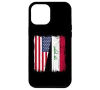 Carcasa para iPhone 12 Pro MAX Camiseta iraquí Americana con Media Bandera de Estados Unidos