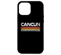 Carcasa para iPhone 12 Pro MAX Cancún México Retro Rayas Vintage Beach Travel Design