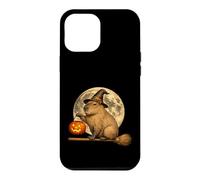 Carcasa para iPhone 12 Pro MAX Capybara Sombrero de Bruja Jack O Lantern Calabaza Luna Escoba