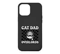 Carcasa para iPhone 12 Pro MAX Cat Dad Overlords Funny Feline Master Retro Checkered