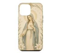 Carcasa para iPhone 12 Pro MAX Católica Virgen María Floral Oración Arte Mirada Devocional