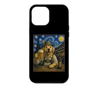 Carcasa para iPhone 12 Pro MAX Cerveza Alemana Bebiendo Golden Retriever Dog Art