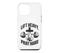 Carcasa para iPhone 12 Pro MAX Christian Workout Lift Heavy Pray Hard Gimnasio para Hombres