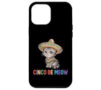 Carcasa para iPhone 12 Pro MAX Cinco De Meow Funny Sombrero Cat Fiesta Juego de Palabras