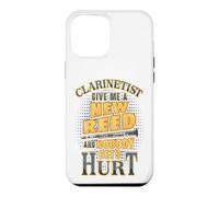 Carcasa para iPhone 12 Pro MAX Clarinetista Dame una caña Nueva y Nadie se lastima Humor
