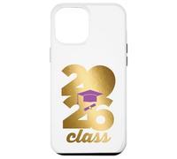Carcasa para iPhone 12 Pro MAX Class of 2026 Graduation Golden Numbers Cap Diploma