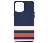 Carcasa para iPhone 12 Pro MAX Classic Navy Red White Horizontal Stripes Chic Pattern