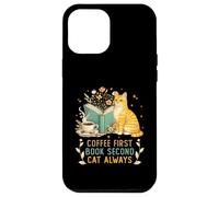 Carcasa para iPhone 12 Pro MAX Coffee First Book Second Cat Always Reading Library Cat Love