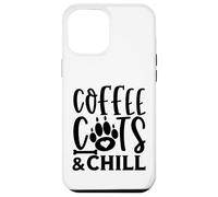Carcasa para iPhone 12 Pro MAX Colección de Estilo de Vida Coffee Cats & Chill Cat Lovers