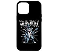 Carcasa para iPhone 12 Pro MAX Conejo de Guitarra eléctrica Hop and Roll Heavy Metal Easter Bunny