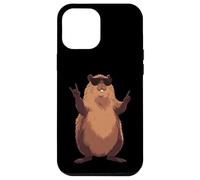 Carcasa para iPhone 12 Pro MAX Cool Beaver Rock On Funny Animal Gafas De Sol Diseño