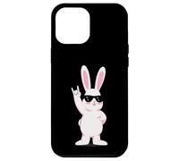 Carcasa para iPhone 12 Pro MAX Cool Bunny Rock On Funny Rabbit - Gafas de Sol