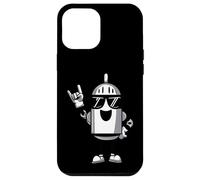 Carcasa para iPhone 12 Pro MAX Cool Robot Rock Mano Signo Dibujos Animados Gráfico Sonriente