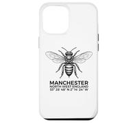 Carcasa para iPhone 12 Pro MAX Coordenadas geográficas Manchester North England Bee Negro