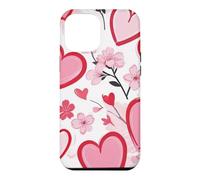 Carcasa para iPhone 12 Pro MAX Corazón Ditsy Patrón Romántico Sakura Flores Cerezo Flores