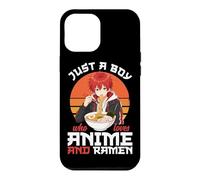 Carcasa para iPhone 12 Pro MAX Cuenco de Fideos japoneses Just A Boy Who Loves Anime y Ramen