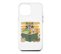 Carcasa para iPhone 12 Pro MAX Curious Reading Animals Frog Raccoon Dog Book Lover