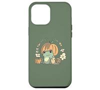 Carcasa para iPhone 12 Pro MAX Cute Kawaii Fall Cottagecore Aesthetic Frog with Pumpkin