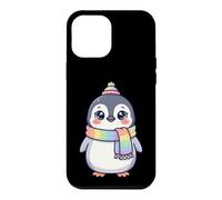 Carcasa para iPhone 12 Pro MAX Cute Kawaii Penguin Rainbow Beanie Scarf Winter