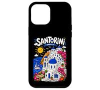 Carcasa para iPhone 12 Pro MAX Cute Santorini Grecia Viajes Vacaciones Isla Griega