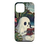 Carcasa para iPhone 12 Pro MAX Cute Spooky Ghost Reading Book Summer Tropical Beach Reader