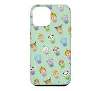 Carcasa para iPhone 12 Pro MAX Cute Womens Kids Girls Kawaii Bubble Boba Tea Animals