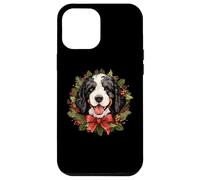 Carcasa para iPhone 12 Pro MAX Cute Wreath Christmas Bernedoodle Dog Lover