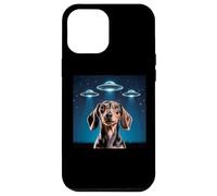 Carcasa para iPhone 12 Pro MAX Dachshund Dog Alien UFO Dachshund Decoración Niños Divertido Dachshund