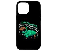 Carcasa para iPhone 12 Pro MAX Dachshund Pronóstico del Tiempo Divertido Long Brrrs por Delante Perro Salchicha