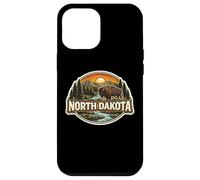 Carcasa para iPhone 12 Pro MAX Dakota del Norte Souvenir Vacation Memorabilia Badge State Trip