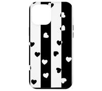 Carcasa para iPhone 12 Pro MAX Día de San Valentín Negro Blanco Rayas Verticales corazón Minimalista