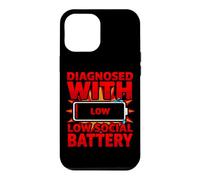 Carcasa para iPhone 12 Pro MAX Diagnóstico Divertido diagnosticado con Baja batería Social