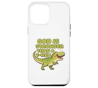 Carcasa para iPhone 12 Pro MAX Dios es más Fuerte Que un Trex Cute Dino Kids Christianity