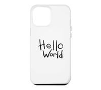 Carcasa para iPhone 12 Pro MAX Diseño artístico con Pincel en Negrita de Hello World con el Primer código