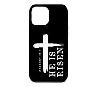 Carcasa para iPhone 12 Pro MAX Diseño de Cruz de Evangelio Cristiano He Is Risen Back Print