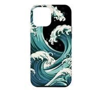 Carcasa para iPhone 12 Pro MAX Diseño de Olas japonesas: Arte costero Retro para navegar en el océano
