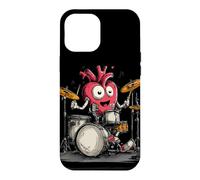 Carcasa para iPhone 12 Pro MAX Disfraz de corazón oscilante y latiendo para Amantes de los Tambores