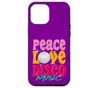 Carcasa para iPhone 12 Pro MAX Diversión Paz, Amor Disco Música Retro