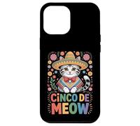 Carcasa para iPhone 12 Pro MAX Divertido Dicho Mexicano del Sombrero del Gato del Cinco de Meow